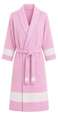 Produktbild von Unyqoos® Hamam-Bademantel Uni – Peshtemal Saunamantel, leicht & schnelltrocknend, 100% Baumwolle, Rosa, Größe L/XL