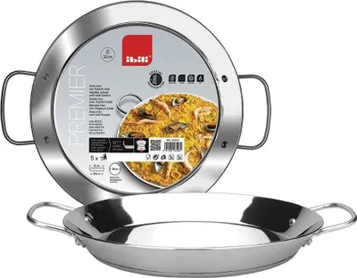 Zdjęcie produktu dla Ibili Premier patelnia do paelli ze stali nierdzewnej 36 cm srebrna srebrna jeden rozmiar
