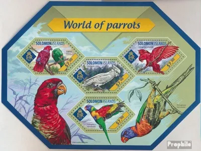 Produktbild von Briefmarken Salomoninseln 2014 Mi 2632-2635 Kleinbogen (kompl. Ausg.) postfrisch Papageien