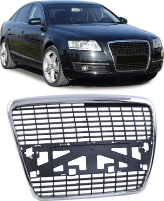Zdjęcie produktu dla Kratka chłodnicy sportowa czarna do Audi A6 C6 4F od 2004-2008