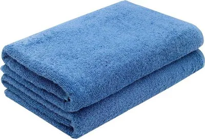 Imagen del producto de Uniqoos® - Juego de 2 toallas para ducha – toallas grandes de 70 x 140 cm, algodón, color azul, para baño y ducha