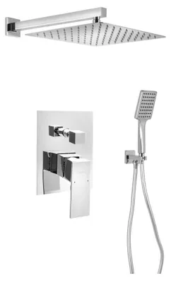 Produktbild von LATUS Unterputz-Brausegarnitur mit Hebel-Armatur, 2 Abgänge, Chrom