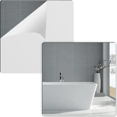 Produktbild von TuseRxln 2er-Pack selbstklebende Spiegelfliesen, 20 x 20 cm, Acryl, schlichtes Design, ideal für Bad, Wohnzimmer, Schlafzimmer und Schrank