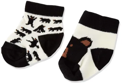 Produktbild von Hatley Baby-Jungen 2-Pack Crew Lässige Socken, Schwarze Bären auf natürlichem, 0
