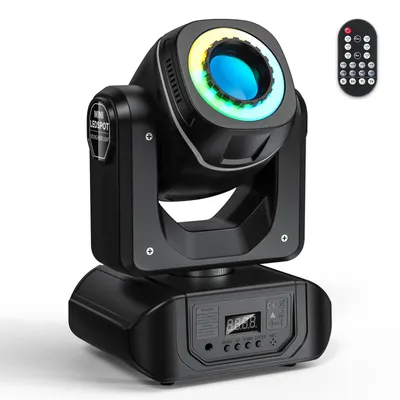 Produktbild von LED Moving Head Licht - 60W Bühnenstrahler - RGBW 4-in-1 Beam/Spot - DMX512 & Fernbedienung - 90–240V Für DJ, Disco & Bühne - EU-Stecker