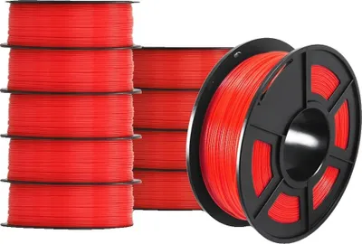 Imagen del producto de Filamento 3D, material ecológico, excelente calidad de impresión, PETG, color rojo, 10 bobinas