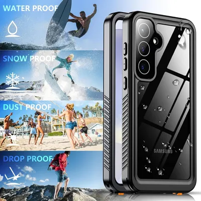 Produktbild von Wasserdicht Hülle für Samsung Galaxy S25 FE Staubdicht Schneefest IP68 360 Grad Komplett Schutzhülle mit eingebautem Displayschutzfolie Schwarz