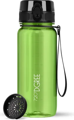 Produktbild von uberBottle crystalClear Trinkflasche mit Sieb 650ml / Apple Green/ 720DGREE