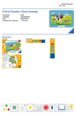 Image de 3 premiers puzzles : Animaux de ferme Ravensburger 00229