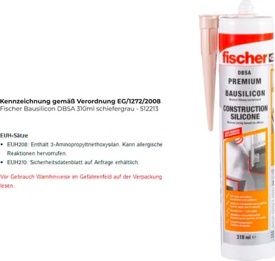 Productafbeelding van Bausilicon DBSA, 310 ml, leisteengrijs (grijs, RAL 7015)