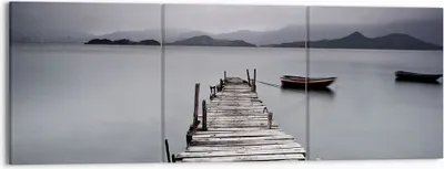Produktbild von Bild auf Leinwand - Leinwandbild - Brücke See - 150x50cm - Wand Bild - Wanddeko - Wandbilder - Leinwanddruck - Bilder - Kunstdruck - Wanddekoration - Leinwand bilder - Wandkunst - CA150x50-3547
