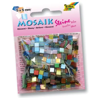 Immagine prodotto di folia 59109 Pietre di mosaico, 5x5mm, 700 pezzi, resina sintetica, lucida, multicolore (1 pezzo)