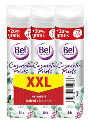 Obrázok produktu pre Sada okrúhlych kozmetických tampónov na odličovanie, 3 x 84 ks