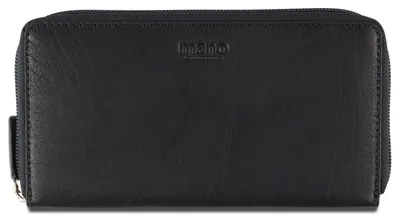Image de mano Cuir porte-monnaie Don Simon Long Zip Wallet Black noir