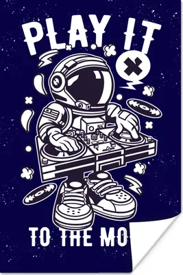 Produktbild von MuchoWow® Poster Astronaut - Weltraum - DJ - Vintage 20x30 cm - Papierdruck