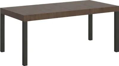 Produktbild von Ausziehbarer Tisch 90x90/246 cm Everyday Premium Walnuss-Anthrazit-Gestell