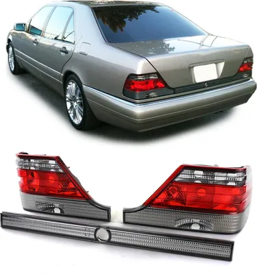 Obrázek produktu pro Zadní sdružená světla v červené/černé barvě pro Mercedes třídy S W140 facelift
