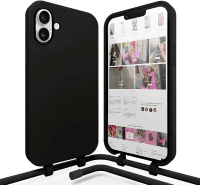 Produktbild von Forever Black Cord Hülle  - Kompatibel mit iPhone 16