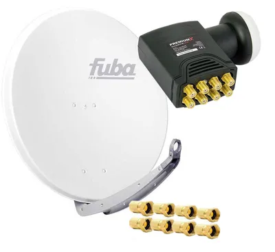Produktbild von Fuba DAA 850 W Satellitenantenne Aluminium in Weiss HDTV 4K DELUXE Octo LNB Sat