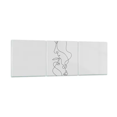 Produktbild von Bilder auf glas - 3 Teile - Stück Linear Paar - 90x30cm - Glasbilder - Wandbilder - Bilder - zum Aufhängen bereit - Wanddekoration aus Glas - Glas Bilder - Wandbild auf Glas - GCA90x30-4895