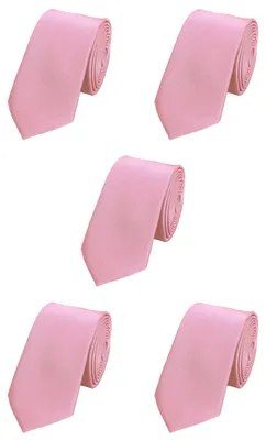 Produktbild von Fabio Farini - 5 Stück Schlips in verschiedenen Breiten Rosa