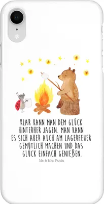 Produktbild von Mr. & Mrs. Panda Iphone XR Handyhülle Bär & Marienkäfer Lagerfeuer - Weiß - Geschenk, Teddy, Premium Kunststoff, Handy Case