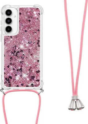 Produktbild von Samsung Galaxy A57 Hülle - Coverup Liquid Glitzer Back Cover mit Handykette - Roségold