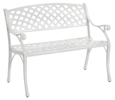Produktbild von 2-Sitzer-Bank Arras 104 x 84 x 63 cm Aluminium Weiß