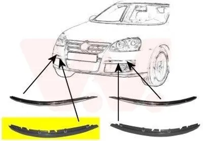 Image de VAN WEZEL Cache pare-chocs avant droit (5886482) pour VW Golf V Jetta III