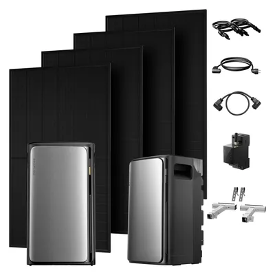 Produktbild von Powerness Balkonkraftwerk mit Speicher, EcoFlow STREAM Ultra & AC Pro Erweiterungsakku & 4x 500W Module & Smart Meter & 4x Balkon-Halterung 0% VAT