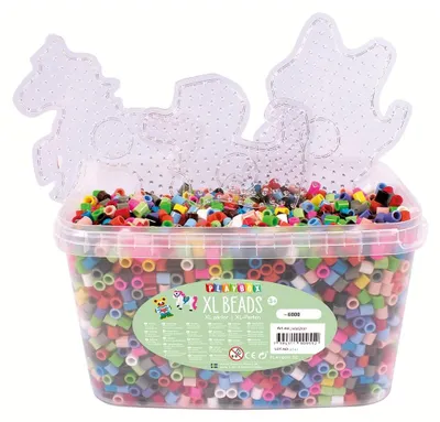 Produktbild von Playbox Box 6000 Stück XL-Bügelperlen Mix mit Stiftplatten