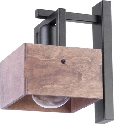 Zdjęcie produktu dla Kinkiet ścienny loftowy dekoracyjny czarno-brązowy do salonu Dakota 1xE27 15W Sigma Lighting