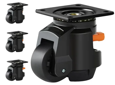 Image de VEVOR Lot de 4 roulettes pivotantes φ63,5mm Roulette de meuble pivotante à 360 degrés Roulette de transport 1 tonne de capacité de charge Roulette pour charges lourdes en nylon Roulette de mise à niveau Roulette de charge Roulette de déplacement pour étagères en bois Meubles Établis