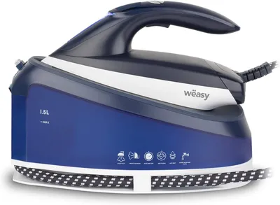 A studio shot of a steam iron station.