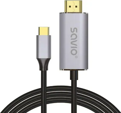 Immagine prodotto di USB-C to HDMI 2.0B cable  2m  silver / black  gold tips  SAVIO CL-171