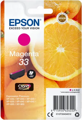 Produktbild von Epson Alarm clock Singlepack Magenta 27 DURABrite Ultra Ink, Standardertrag, Magenta, Tinte auf Pigmentbasis, 3,6 ml, 1 Stück(e), Einzelpackung