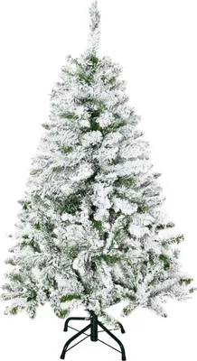 Zdjęcie produktu dla Choinka sztuczna, sztuczna sosna 120 cm ze sztucznym śniegiem, z 200 końcami gałązek, składana podstawa, na przyjęcie świąteczne, do użytku w pomieszczeniach, zielona