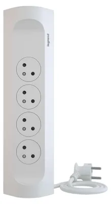 Legrand prodlužovací kabel 1 m / 4 zásuvky / bílá-černá / PVC / 1,5 mm2