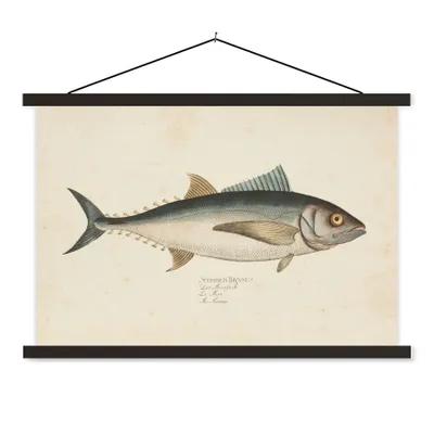 Produktbild von MuchoWow® Textilposter Eine alte Illustration eines Fisches 150x100 cm mit schwarzem Rahmen - Schlafzimmer