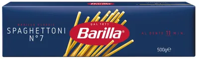 Zdjęcie produktu dla Barilla Spaghettoni n.7, Spaghetti, Makaron długi, 500 g, 11 min, CE, 359 kcal