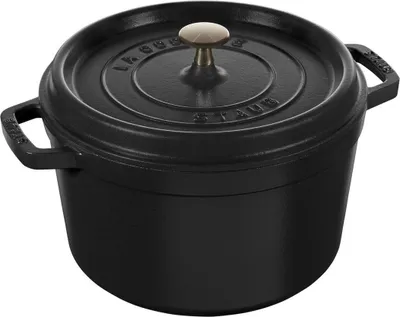 Produktbild von Staub Cocotte, 24 Cm Schwarz Rund Gusseisen Schwarz 300 Mmx280 Mmx160 Mm