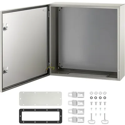 Immagine prodotto di Armadio elettrico in acciaio - Mobile a parete - Scatola di derivazione - Quadro elettrico - Contenitore esterno - Grado di protezione IP66 (resistente all'acqua)