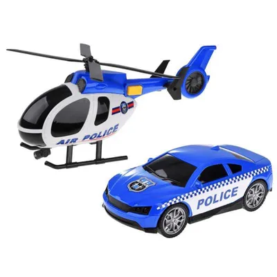 Obrázok produktu pre Policajný set - auto, helikoptéra + svetlo a zvuk Jokomisiada