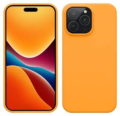 Produktbild von kwmobile Handyhülle für iPhone 14 Pro Max Hülle, für iPhone 14 Pro Max Case - Hülle Silikon - kabelloses Laden - Fruity Orange