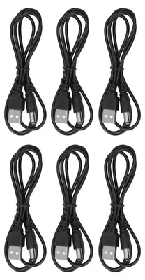Produktbild von 6-teiliges 5-V-DC-Anschluss-Stromkabel, USB 2.0-A-Stecker auf 5,5 x 2,1 mm Ladebuchse, Schwarz
