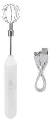 Produktbild von Elektrischer Handmixer, drei verschiedene Geschwindigkeiten, batteriebetriebener Hand-Milchaufschäumer zum Backen zu Hause, Weiß