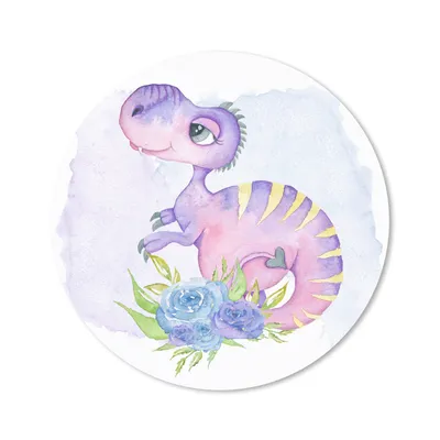 Produktbild von MuchoWow® Mauspad Mousepad Dinosaurier - Kinderzimmer - Aquarell - Mädchen - Kinder - Rosa 40x40 cm - Mousepads - Maus Mat - Pad - Mausunterlage - Schreibtisch Accessoires