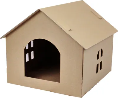 Produktbild von karton-billiger | Katzenhaus aus Pappe Katzenhäuschen Pappe Katzenhöhle aus Wellpappe, selbst gestalten, 45 x 42 x 40 cm | 1 Stück