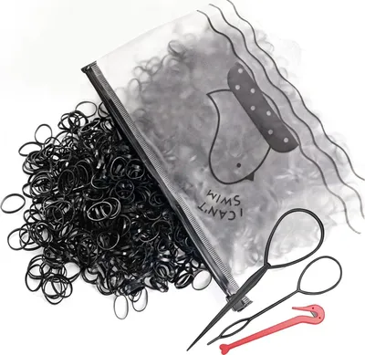 Image de 1000 pièces d'élastiques pour cheveux Petit kit de coiffure avec accessoires