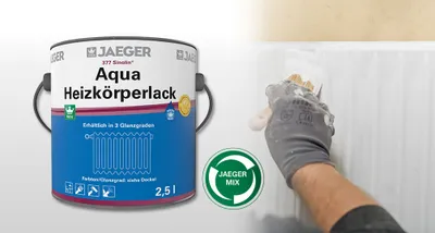 Produktbild von Jaeger 377 Aqua Heizkörperlack 750ml weiß Hochglanz